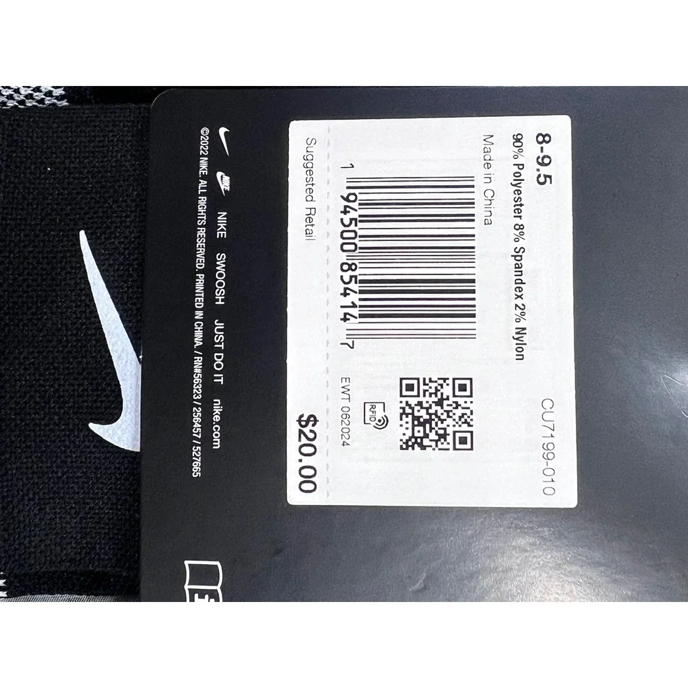 Lot 3 Nike Spark Running Ankle Socks Black Cushioned Dri-FIT M 8-9.5‎ W 9.5-11